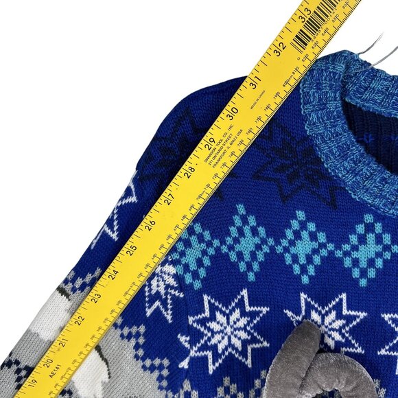 Ugly Christmas Sweater 3D Yeti Mens L Crewneck Beverage Holder By 33Degrees - Picture 11 of 15